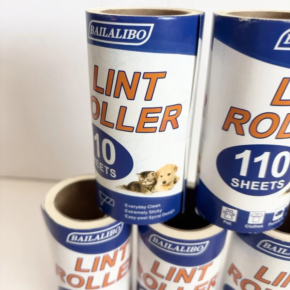 5 Bailalibo Lint Roller Refill 110 Sheets Per Roll Pet Hair Remover NO HANDLE